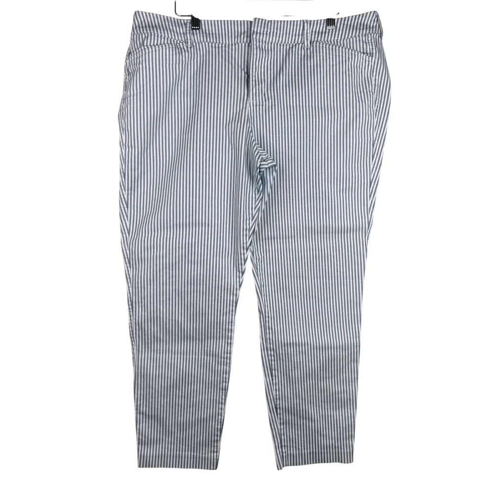 Old Navy Striped‎ Pixie Jeans size 14 Blue/White